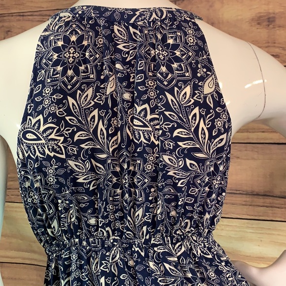 Old Navy Maternity Maxi sundress deep blue flower pattern summer dress Sz M MD - Picture 7 of 16